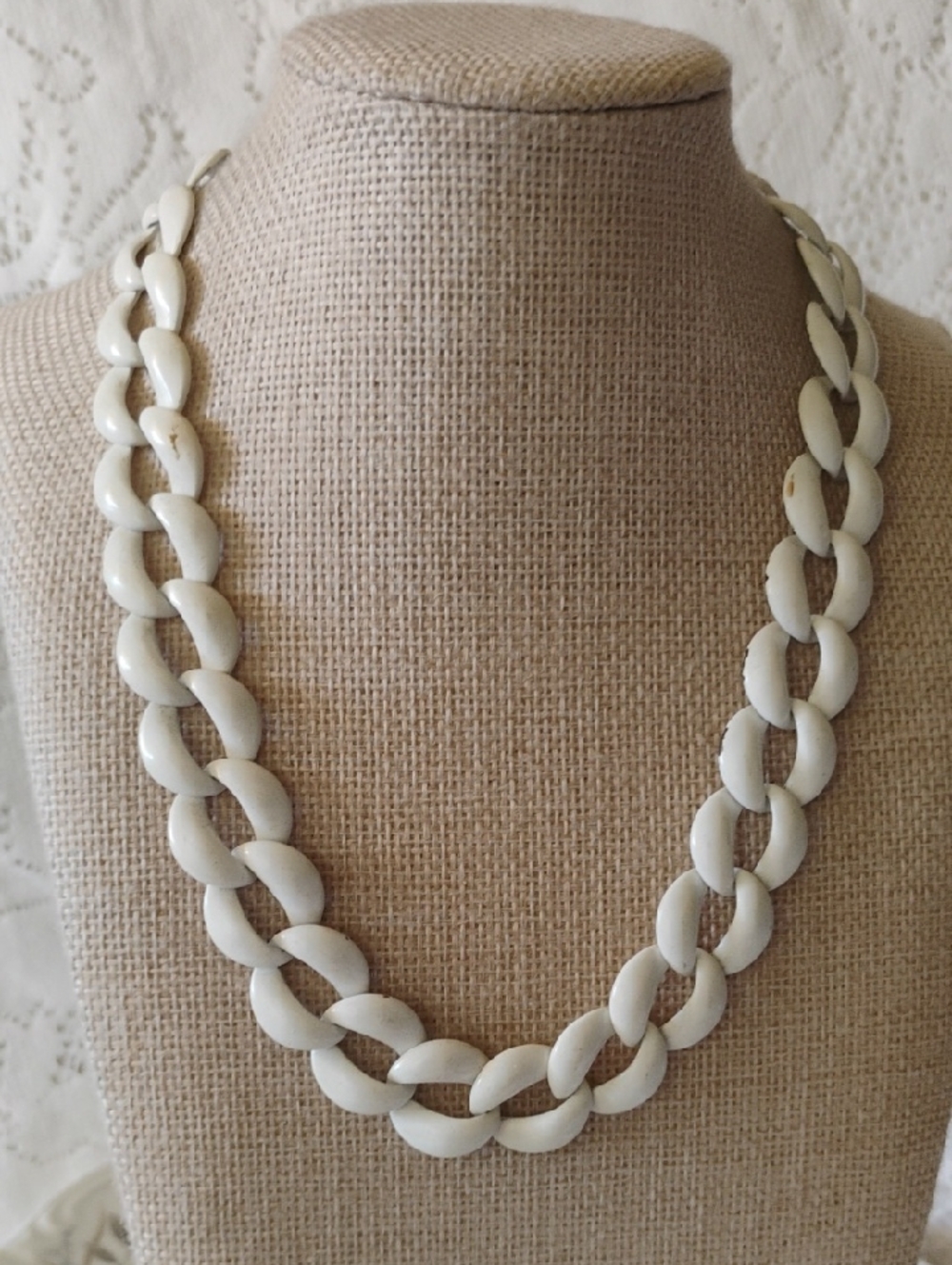 Napier White Chain-Link Statement Necklace - Women Jewelry